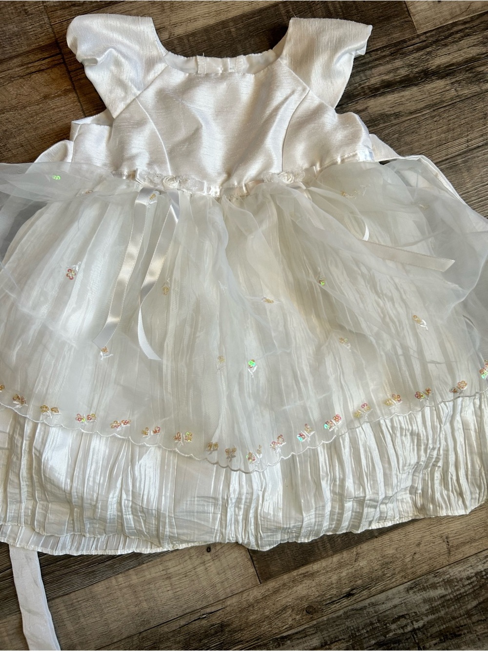 Ivory Satin and Tulle Flower Girl Dress | Baby Dress for Formal Occasion